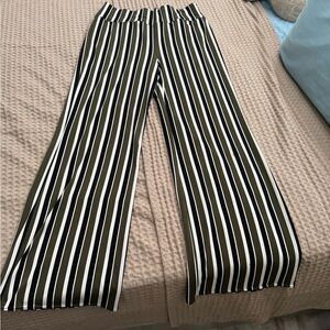 Express stripe bell bottom pants